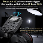 AODELAN Wireless Flash Trigger Compatible with Profoto Air1 and Air2, for Canon, for Sony, for Nikon, for Olympus,for Fujifilm Cameras 650FT Remote Control 100 Channels 6 Groups,Replaces Connect Pro