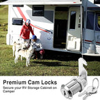 Cabinet Cam Locks Keyed Alike, 1-1/8'' Fits on7/8'' Max Door Thickness, Secure File Drawer Mailbox RV Storage Replacement Set, Zinc Alloy (1-1/8 Inch 6Pcs)