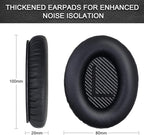 Replacement Ear Pads for Bose QuietComfort 35 35 II 15 25(qc 35 25 15/QC35 ii), Headphone Ear Covers, High Density Memory Cotton, Soft Leather, Adaptive Noise Isolation Headphones Pads Cushions