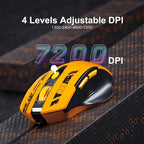 Wired Mouse, USB Mouse Wired with 6 Buttons Ergonomic Design,1.5M USB Cable Computer Mice 7200DPI Mice for PC Laptop, Yellow