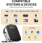 PHIXERO P5PLUS Portable SSD 4TB Up to 550MB/s, USB 3.2 Gen 2 External Solid State Drive，USB C to C&A for Smartphone，Tablet，PC，Labtop (Black)