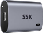 SSK 1TB SSD External Hard Drive, Portable SSD Up to 550MB/s Fast Solid State Drives, External Drive USB 3.2 Gen2 for iPhone 15/Pro, Windows, Mac, Android with LED Light, Trim, Smart Supported