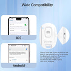 ATUMTEK Camera Remote Shutter for iPhone and Android Smartphones (2 Pack), Wireless Phone Remote Control Selfie Button for Photos and Videos (Bluetooth 5.2), Wrist Strap Included, White