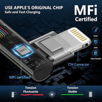 90 Degree iPhone Charger 6FT [Apple MFi Certified] 3Pack USB C to Lightning Cable Fast Charging Cord 6Feet Nylon Braided USB Type C to Lightning Cable for iPhone 14/13/12/11/Pro/Max/Plus/8/7/6/5S/iPad