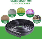 10ft Floor Cable Cover Heavy Duty PVC Cord Cover Wire Cover to Prevent Trip Hazard for Home Office or Outdoor(10ft, Black)