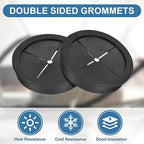 uxcell 4Pcs Cable Cord Grommet, 2-3/8"(60mm) Rubber Desk Grommets Wire Pass Through Hole Cover with Marked Cable Ties for Home Office Cable Wire Protection, Black