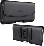 Holster for iPhone 16 16e Pro 15 14 13 12 11 10 XR Xs X, Samsung Galaxy S25 S24 S23 5G - Cell Phone Belt Holder Case with Clip - ID Card Magnetic Pouch - Black
