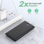 [2 Pack] Portable Charger Power Bank 20000mAh,Ultra Slim Portable Phone Charger with Dual USB Outputs,Backup Charging External Battery Pack Compatible with iPhone 15/14/13/12/11,Android etc-Black+Red