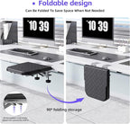 Arm Rest for Desk, 90°Foldable Computer Wrist Rest Shelf with Sponge Padding, Clamp on Arm Support, Ergonomic Sturdy Desk Extender for Office & Home, Durable & Easy to Install (Black)