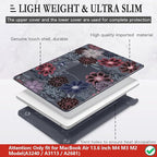 CISSOOK Compatible with MacBook Air 13.6 inch Case 2022 2023 2024 2025 Model A2681 A3113 A3240, Plastic Hard Case with Keyboard Cover Screen Protector Type C Adapter, Texture Flowers