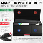 Leather Phone Holster for iPhone 17 Pro, 17, 16 Pro, 16e, 15, 15 Pro, 14, 13, 12, 11, X, XR, XS – Belt Clip Case Pouch for Men & Women | Magnetic Closure | Fits with Protective Cover