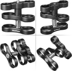 MINIFOCUS 2PCS 1'' Aluminum Ball Clamp Mount for Underwater Diving Light Arms Tray System, Photography Diving Camera, 360° Clip Adapter Bracket for Action Camera Flashlight Arms System