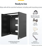 StarTech.com 14U Wall Mount Network Rack, 14 in Deep (Low Profile), 19" Patch Panel Bracket for Shallow Server, IT Equipment, Network Switches, 77lbs/35kg Weight Capacity, Black (RACK-14U-14-BRACKET)