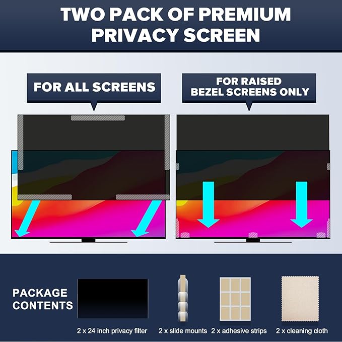 HD Laptop Privacy Screen 13.3 inch, Upgraded Laptop Privacy Screen for 16:9 Widescreen Removable Anti Glare Screen Cover and Blue Light UV-Blocking Filter