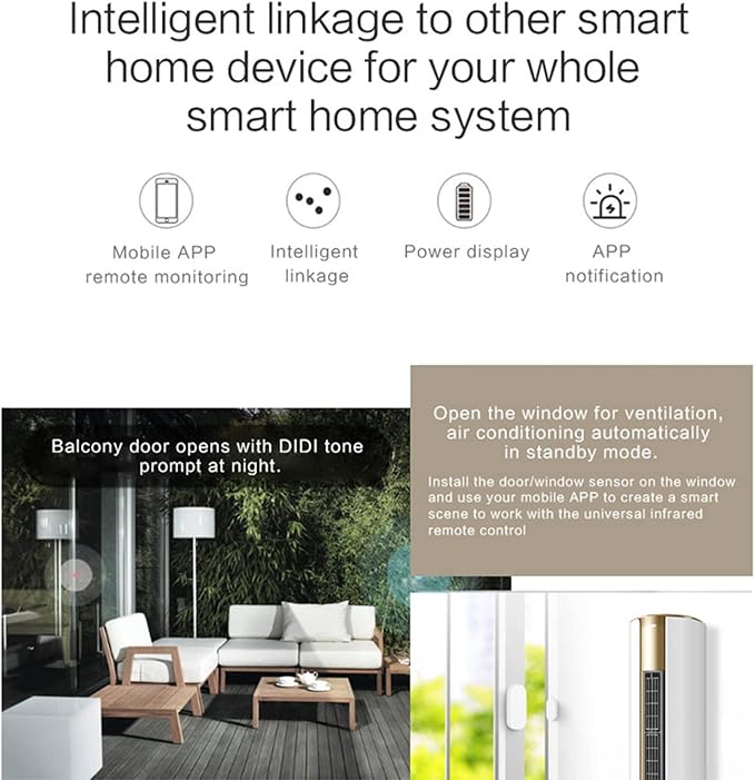WiFi Door Sensor: Smart Door Open/Closed Detectors, Wireless Window Sensor with App Notification Alert, Contact Sensor for Home Security, Compatible with Alexa Google Assistant (4pack)