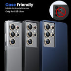WSKEN for Samsung Galaxy S25 Ultra Camera Lens Protector - Ultra Thin Case Friendly, 9H Shatterproof Tempered Glass with Aluminum Metal Circle Camera Screen Protector Cover Accessories, Glitter Gold
