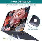 Teryeefi Compatible with MacBook Air 13 inch Case A2337 M1 Chip A2179 A1932 (Release 2018-2020),Protective Slim Cover + Keyboard Cover for 13.3 inch MacBook Air Touch ID & Retina-Colorful Peonies