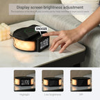 Alarm Clock with Fast Wireless Charging 15W,Digital Alarm Clock Night Lamp for Bedroom, RGB Nightlight for 5 Colors,Snooze Mode,8 Types of Music with Cable (Black)