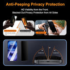 OneFish Screen Protector Privacy Glass for iphone 16 Pro, Airbag Edge Protection,Anti Spy Private Tempered Film with Installation Frame, 9H Glass Scratch Resistant, Easy Installation, 2Pack
