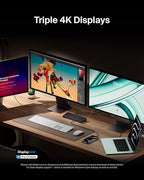 Belkin 15-in-1 Universal Triple Display DisplayLink Docking Station Hub w/ 3 HDMI Ports, 2 DisplayPorts for Triple 4K Display w/ 85W PD, Gigabit Ethernet, 3.5mm Mic/Speaker, 1 USB-C, & 5 USB-A Ports