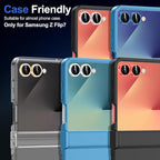 for Samsung Galaxy Z Flip 7 Camera Lens Protector, Individual Metal Ring Tempered Glass Lens Cover, [Strong Adsorption] Scratch Resistant Ultra-Thin HD Clear Lens Cover, 1 Set-Blue Shadow