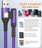 sweguard USB Type C Charger Cable Right Angle [2-Pack,3.3FT] iPhone 16 Charger Nylon Braided Cord for iPhone 15 16 Pro Max Samsung Galaxy S25 S24 S23 S22 S21 S20 S10 S9 Note A15 A55 Flip Pixel LG Moto