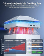 Cooling Fan Dust Proof for Xbox Series X Console with Colorful Light Strip,Dust Cover Filter,Rubber Dust Plugs,Low Noise Top Fan with 3 Gears,Cooler&Light Independent Touch Switch, 2 USB Port (White)