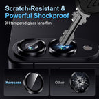 Korecase for Galaxy S25 Edge Camera Lens Protector, 9H Tempered Glass Anti Scratch Camera Screen Protector Shockproof Film Shcokproof Metal Ring Lens Protecor for Samsung S25 Edge,Colorful
