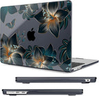 Compatible with MacBook Air 13.6 inch Case, M4 A3240/M3 A3113/M2 A2681 (Released 2025 to 2022), Hard Shell, Keyboard Cover, Screen Protector, Webcam Cover & Type-C Adapter, Golden Lilies