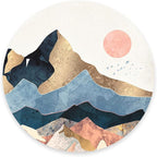 Mouse Pad, Sunrise Mountain Mouse Pad, Cute Small Round Mousepad for Laptop Office Desk, Waterproof Non-Slip Rubber Base Computer Mouse Pads for Wireless Mouse, Abstract Mountain