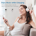 USB C to 3.5mm Audio Adapter, 3-in-1 Aux to USB C Headphone Splitter with PD Fast Charging, 3.5mm to USB C Headphone Jack Adapter Compatible with iPhone 15/16, iPad Pro, Galaxy S24/S23, and More
