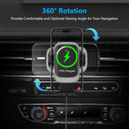 Wireless Car Charger, Auto-Clamping Car Mount 15W/10W/7.5W Fast Charging Air Vent Car Phone Mount Compatible with iPhone 14/13/13 Pro/12 Pro Max/12 pro/12/11/10/8 Series, Samsung Galaxy Series