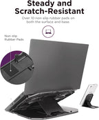 Lenovo 2-in-1 Laptop Stand - Adjustable, Portable, Foldable, Ergonomic, Non-Slip, Compatible with Laptops up to 15" and Cell Phones, Ideal for Travel