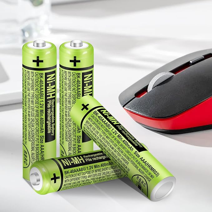 4 Pack BK-40AAABU Ni-MH AAA Rechargeable Battery for Panasonic,1.2v 400mah Rechargeable AAA Batteries Panasonic Cordless Phones, Electronics,Remote Controls