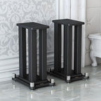 A Pair of Speaker Stands, Bookshelf Speaker Stand Steel Frame Support for Speakers up to 40 kg, Vibration-Absorbing MDF Design, Universal Speaker Stand Improves Sound Quality (70cm/27.5in)