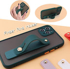 Removable and Reusable Cell Phone Grip Strap, Yetaida Telescopic Finger Kickstand Bracket Universal Silicone Phone Holder Stand and Portable Finger Loop for Most Smartphones Case (Matcha Green)