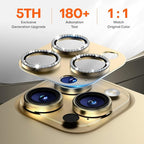 Camera Lens Protector for iPhone 16 Pro Max/16 Pro/iPhone 15 Pro Max/15 Pro/iPhone 14 Pro Max/14 Pro, Aluminum Alloy Sapphire Glass Camera Screen Cover, Case Friendly- Gold Diamond