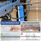 TooTaci 3/16" Stainless Steel Cable, 100ft Wire Rope with Aluminum Crimping Sleeve&Thimbles, 7x19 Strands, 3700lbs Breaking Strength Heavy Duty Aircraft Cable for Zipline, Deck Railing, Shade Sail