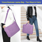 Voova Laptop Bag Case 15 15.6 16 Inch, Computer Sleeve Messenger Bag with Shoulder Strap Expandable Waterproof Business Briefcase for Men Women to Work Travel School, Fit 14-16 Inch Laptop, Lavender