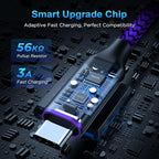 etguuds 6ft USB A to USB C Cable 3A Fast Charging, 2-Pack USB A to USB Type C Charger Cord for iPhone 16 15 Pro/Pro Max/Plus, for Samsung Galaxy S24 S23 S22 S21 S20 S10 A55 A54 Flip Note, Moto, Purple