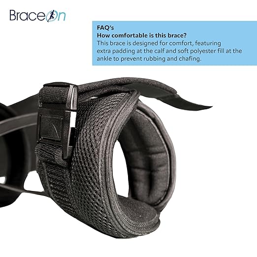 Brace On AFO S-Type - Drop Foot Stabilizer Brace, Moldable, Trimmable, Lightweight Polyethylene, Braces for Men, AFO Brace and Foot Drop Braces, Boot for Injured Foot, Men, Left
