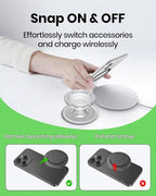 OnTheGrip Cute Natural Seashell Design Round Shape Collapsible Mobile Phone Grip Stand Holder for Smartphone Tablet Cell Phone Accessory (Crème)