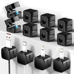 SaiTech IT Magnetic Cable Clips, Cord Organizer Holder, for Desk Cable Management, Adhesive Wire Keeper for Car, Office Home Desktop, Wall, Night Table (12 Pack)