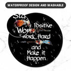ITNRSIIET Round Mouse Pad with Stitched Edge Premium-Textured Waterproof Non-Slip Rubber Base Desktop Protection Mat Diameter 8.7 inches, Inspirational Quote Black