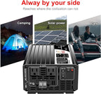 Xijia 1500W (Peak Power 3000W) Pure Sine Wave Inverter DC 72V to AC 120V 60HZ Solar Converter for Home Use car (DC72V (Range 60V-90V) 1500W)