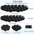 Cloud Wrist Rest Keyboard, Cloud Keyboard Wrist Pad Set with PU Leather Memory Foam, Cute Arm Rest for Palm Support, PC/Gaming Desk Accessories/Office Setup/Computer Hand Cushion - Black