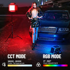 Mettlelite SPL210C Light Kit 2 Packs, RGB LED Video Light with APP Control, 360° Full Color RGB, 2800K-8000K, CRI/TLCI 97+, 10 Scenes, Photography Studio Light Kit with Light Stand for Photo and Video