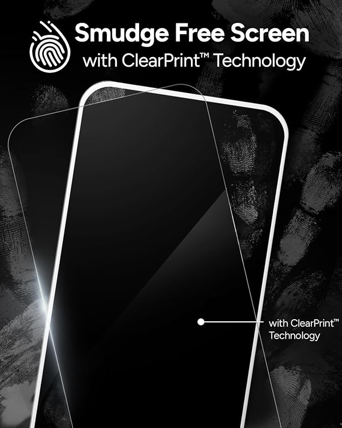 ZAGG Glass Elite Screen Protector for iPhone 16 Pro Max - 5X Stronger, Reinforced Edges, Ultra-Strong Tempered Glass, Scratch Resistant, Anti-Smudge, InvisibleShield, Easy Installation, Eco-Friendly