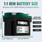 TYKOOL YTX5L-BS YTZ7S 2X Cranking Amps 150A, Lithium LiFePO4 Motorcycle Battery,12.8V 3Ah, Digital Readout, Fits for ATV,Honda Rukus Scooter,Moped