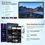 Android Tablet with Keyboard, Android 15 Tablet 10 inch with 24GB+128GB, 1TB Expand, 8-Core, 8000mAh, 5G WiFi, Widevine L1, GMS, with Case, Keyboard, Mouse, Stylus(Black)